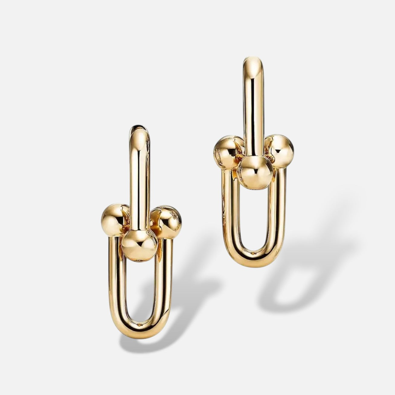 Modern Link Hoop Earrings