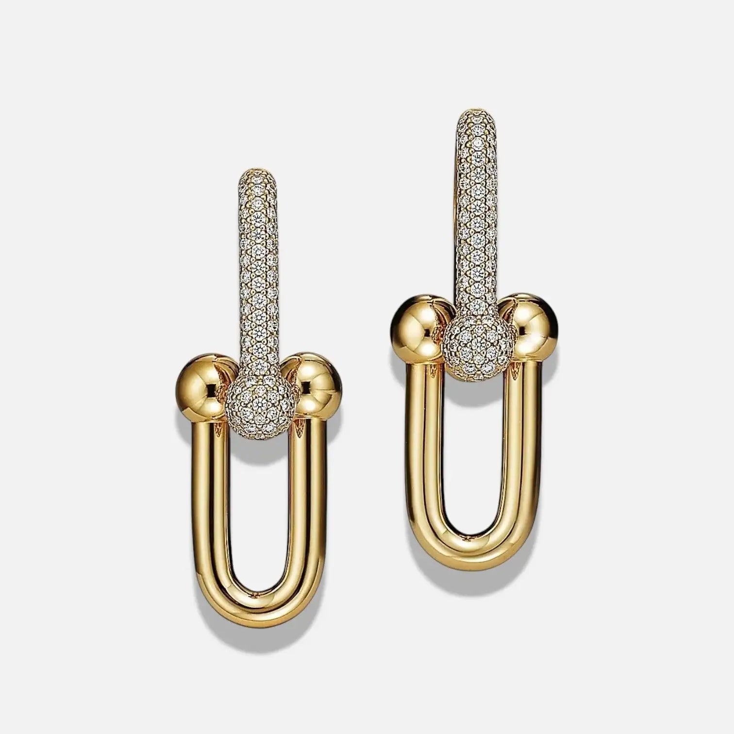 Calyx Pavé Link Hoop Earrings