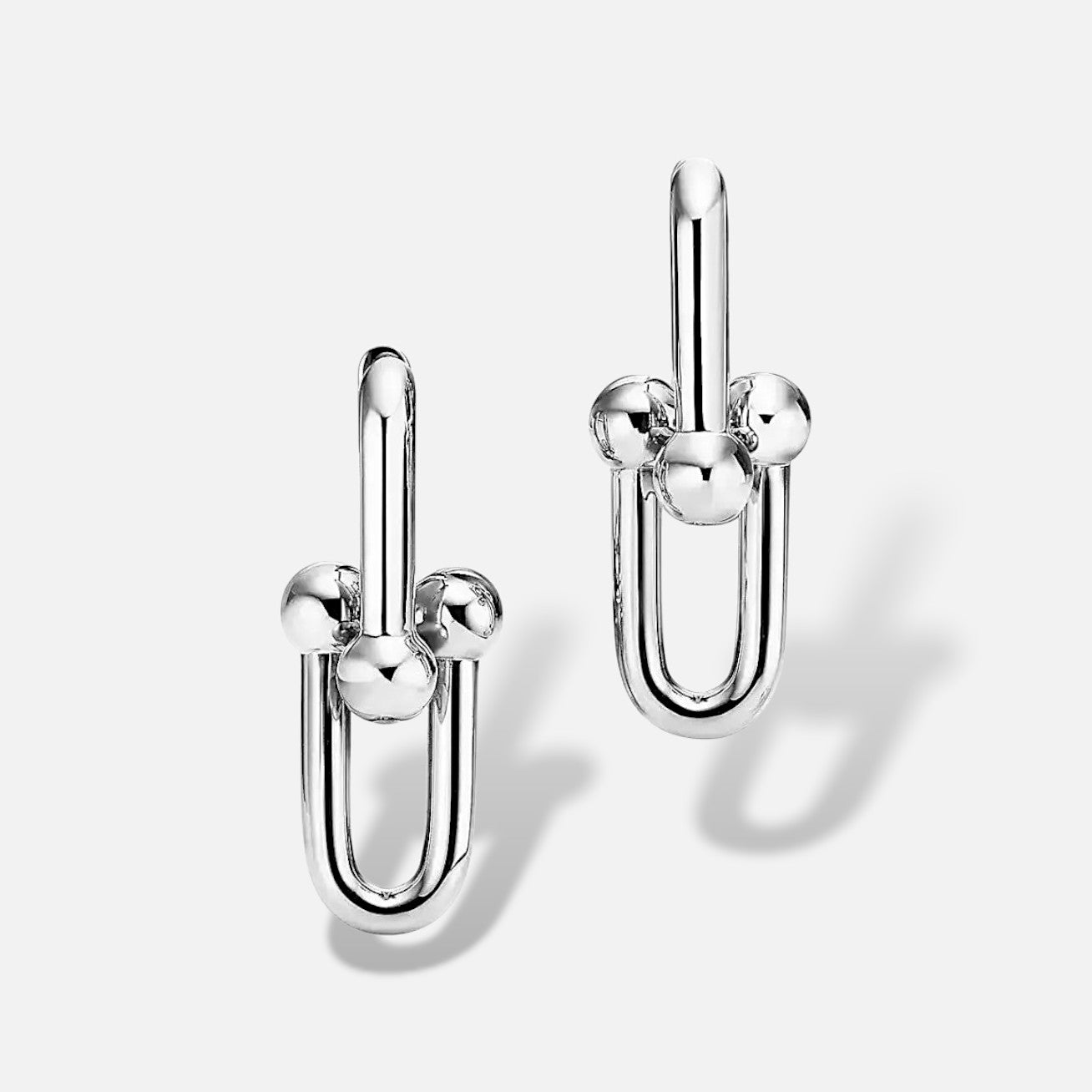 Modern Link Hoop Earrings