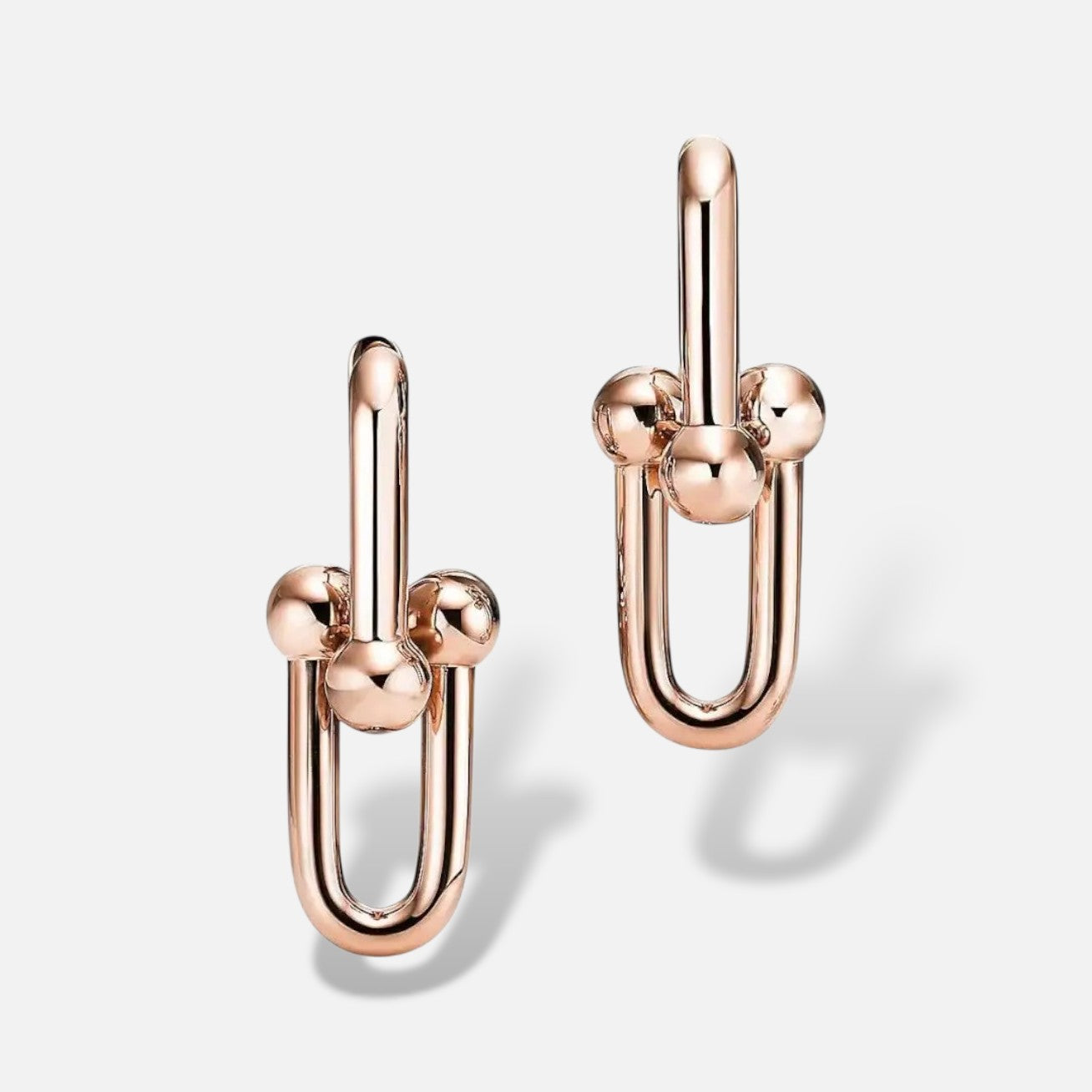 Modern Link Hoop Earrings