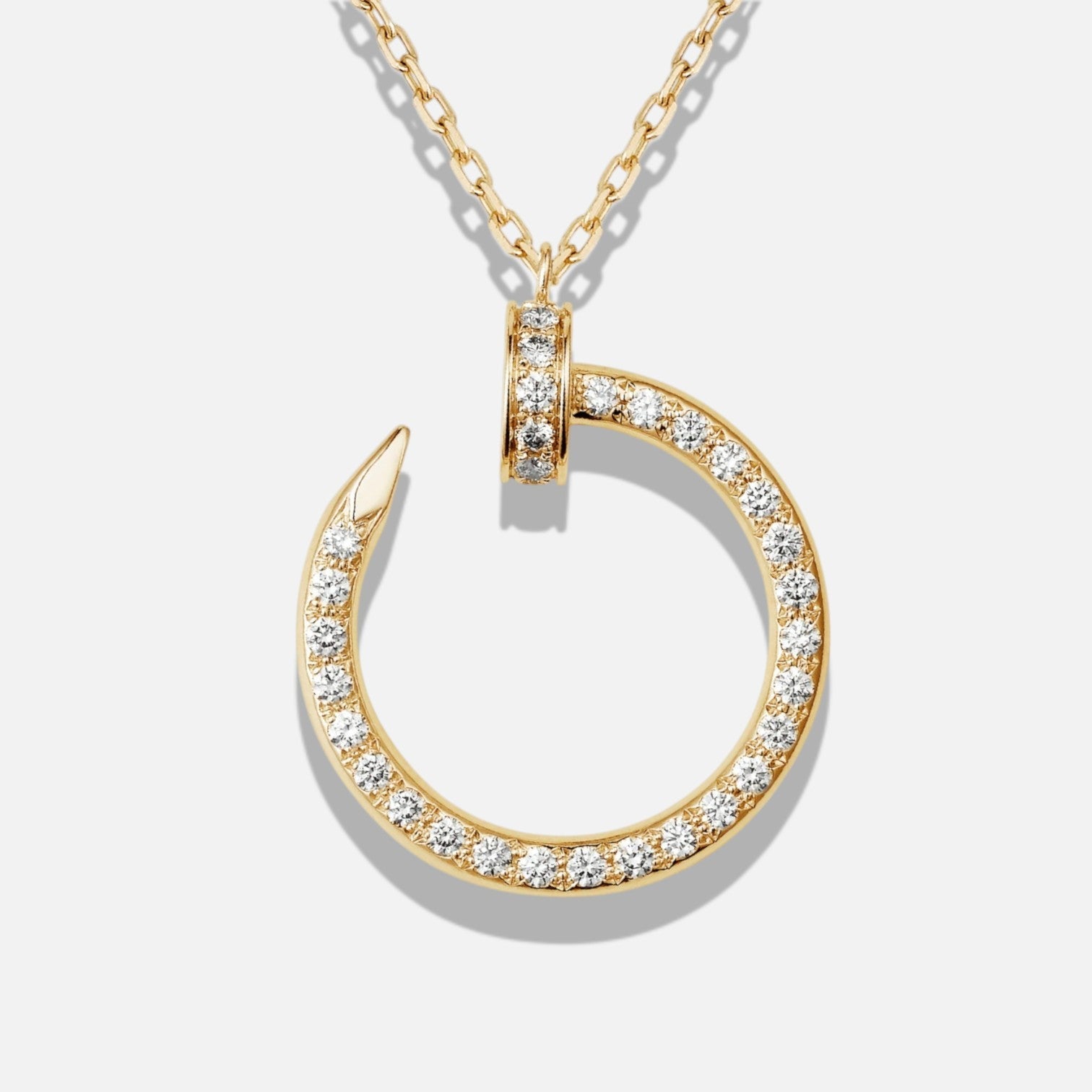 Pavé Nail Pendant Necklace