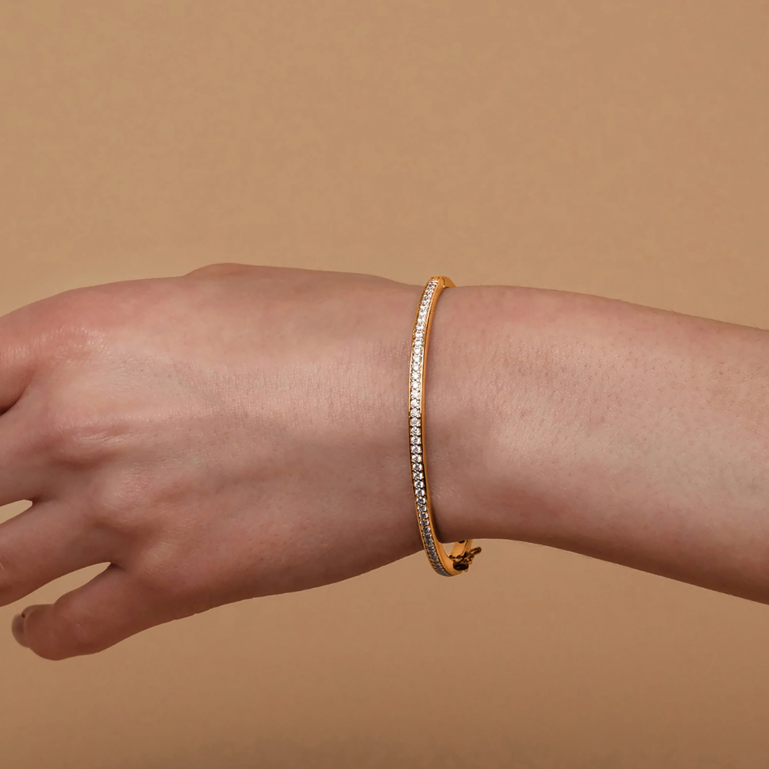 Gold Diamond Bangle Bracelet