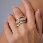 Mixed-Metal Interlocking Ring Stack