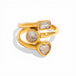 Luna | Elegant Stacked Crystal Ring with Heart, Round and Baguette Stones
