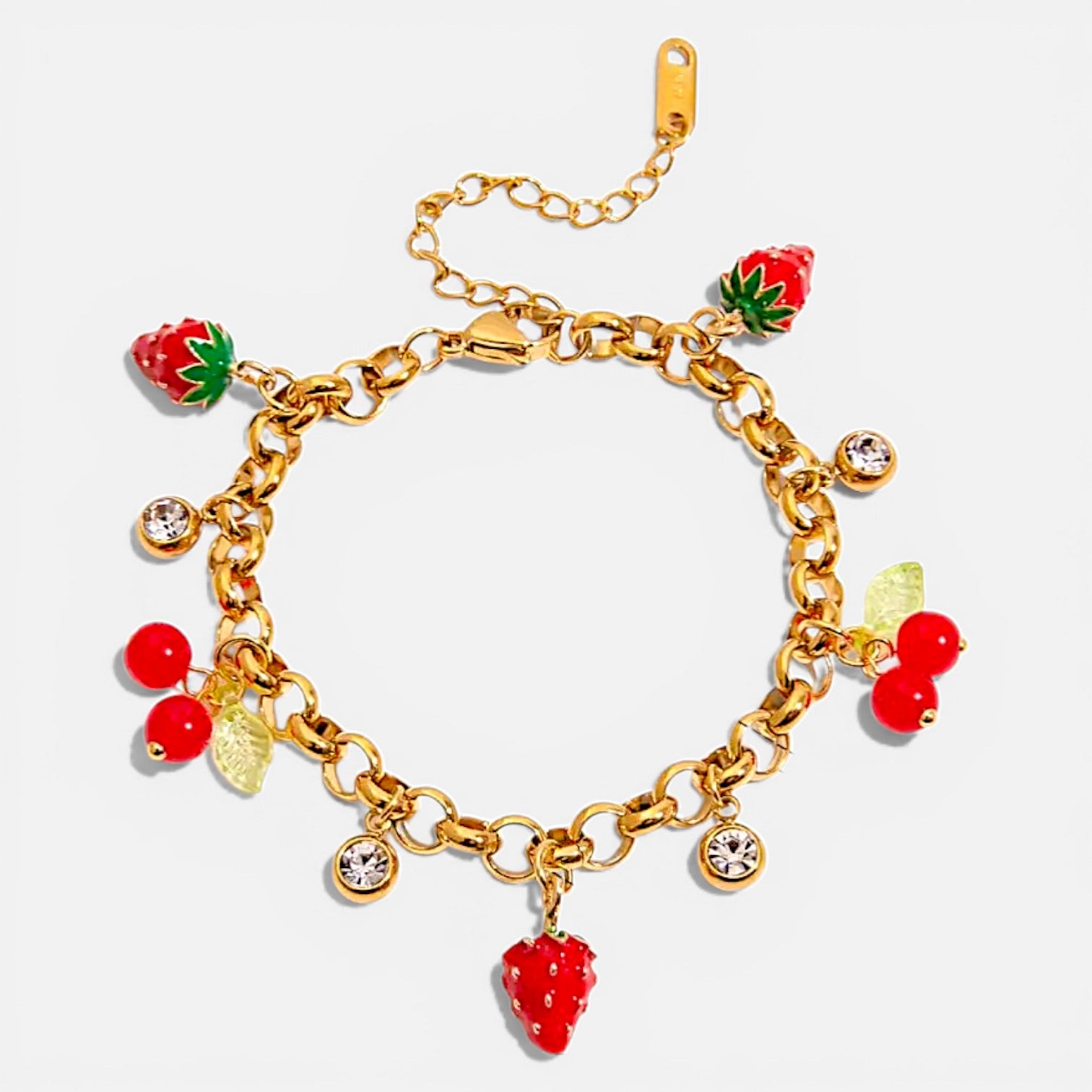 Berry Cherry Charm Bracelet