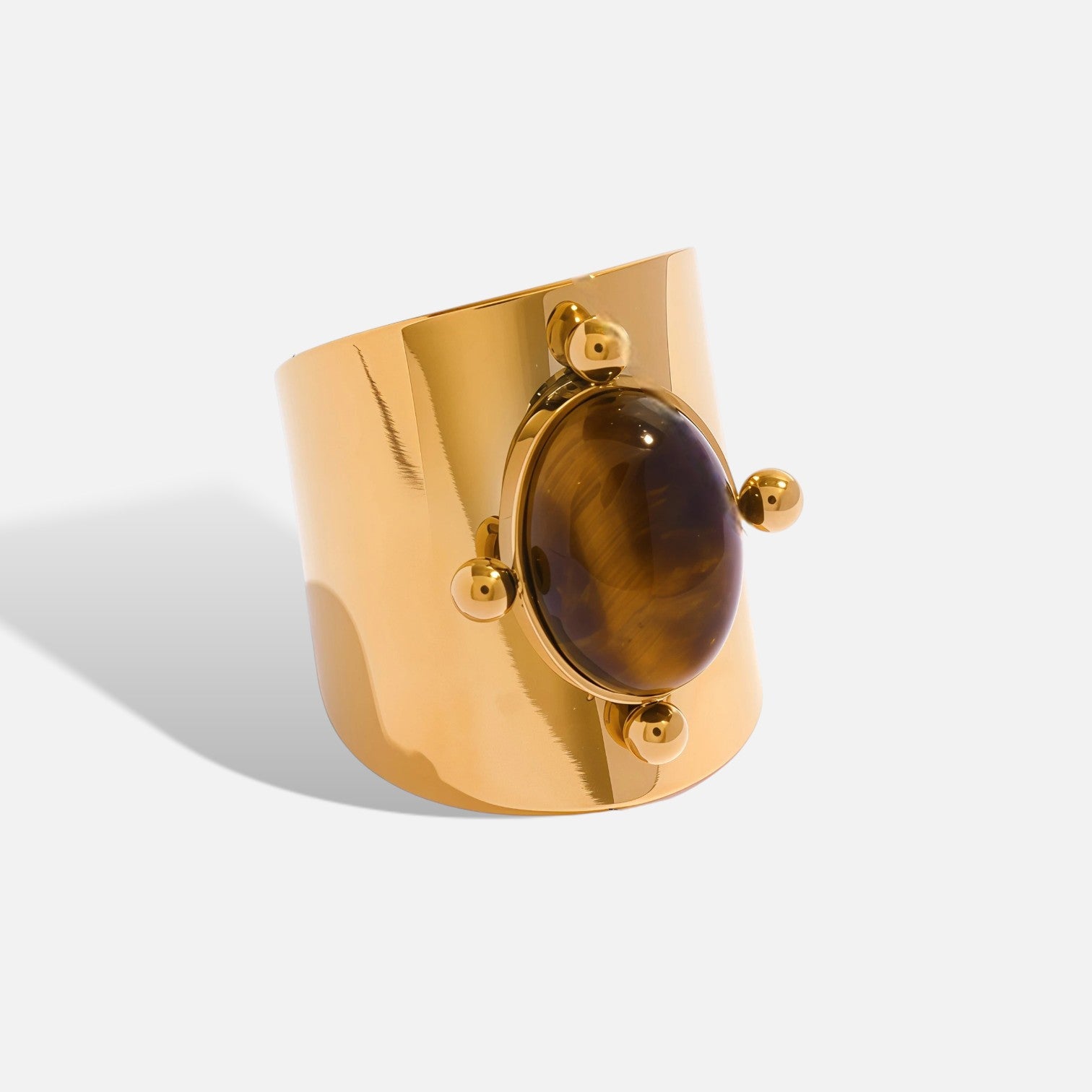 Chunky Band Tiger Eye Ring