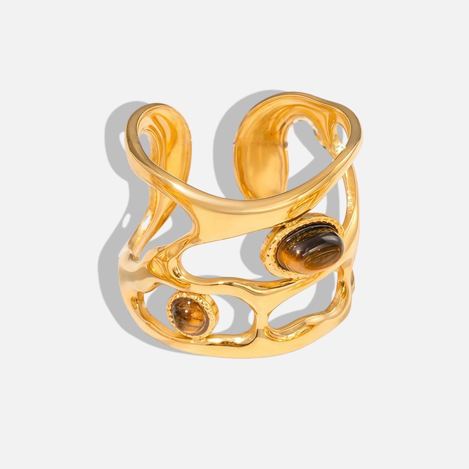 Sculptural Tiger Eye Ring